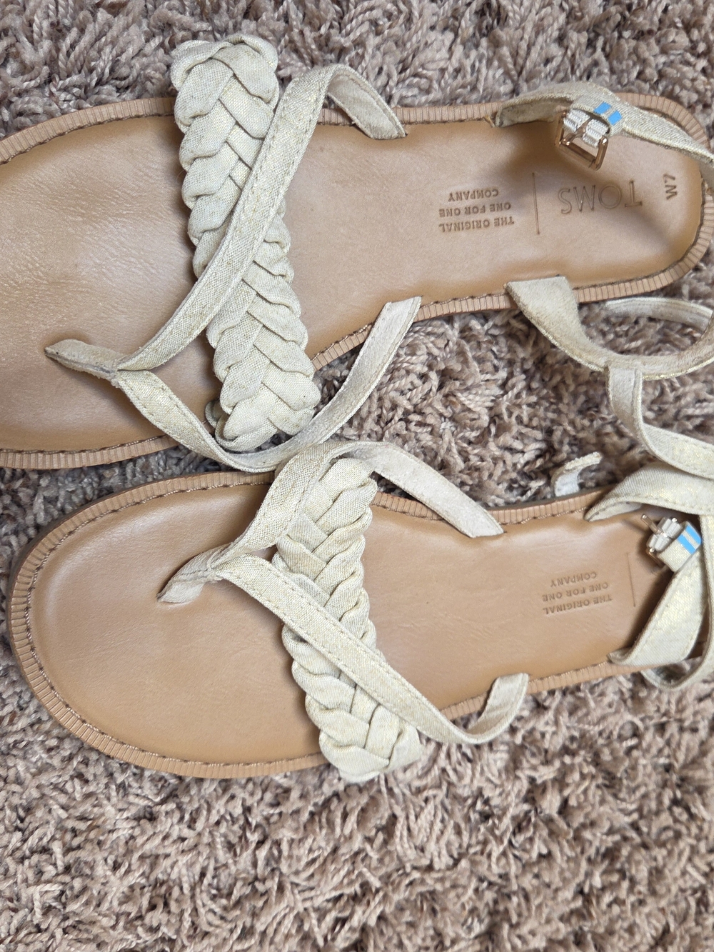 Toms Braided Strap Sandals in Light Beige